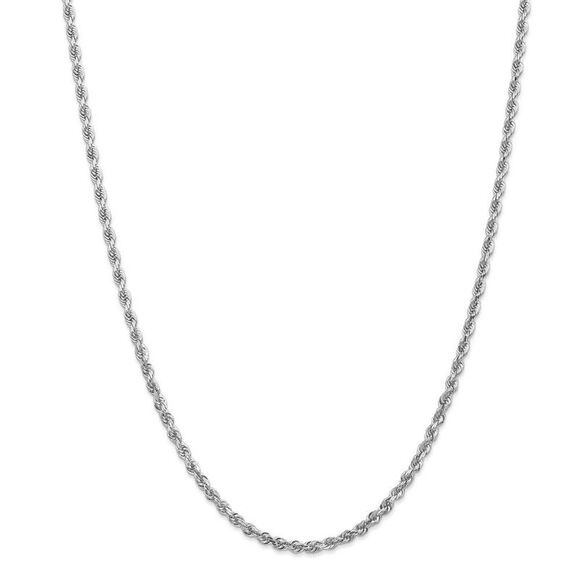 3.3mm, 14k White Gold D/C Quadruple Rope Chain Necklace, 24 Inch - Picture 3 of 8